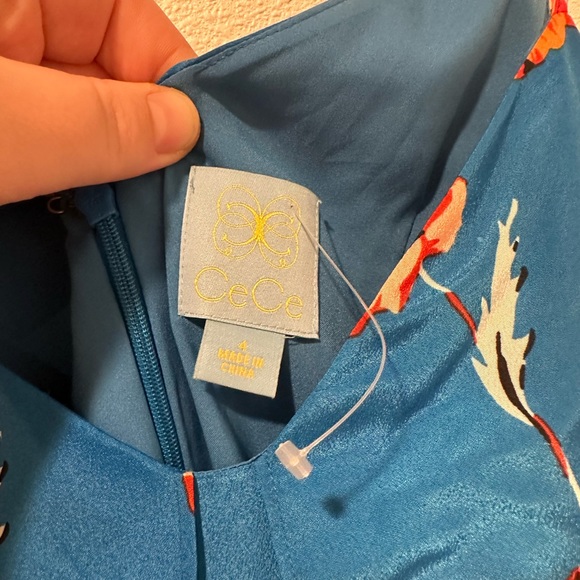 Cece by Cynthia Steffe ~ Blue Lotus Floral Blouson Flare Party Dress 4 NEW $148 - Picture 5 of 6